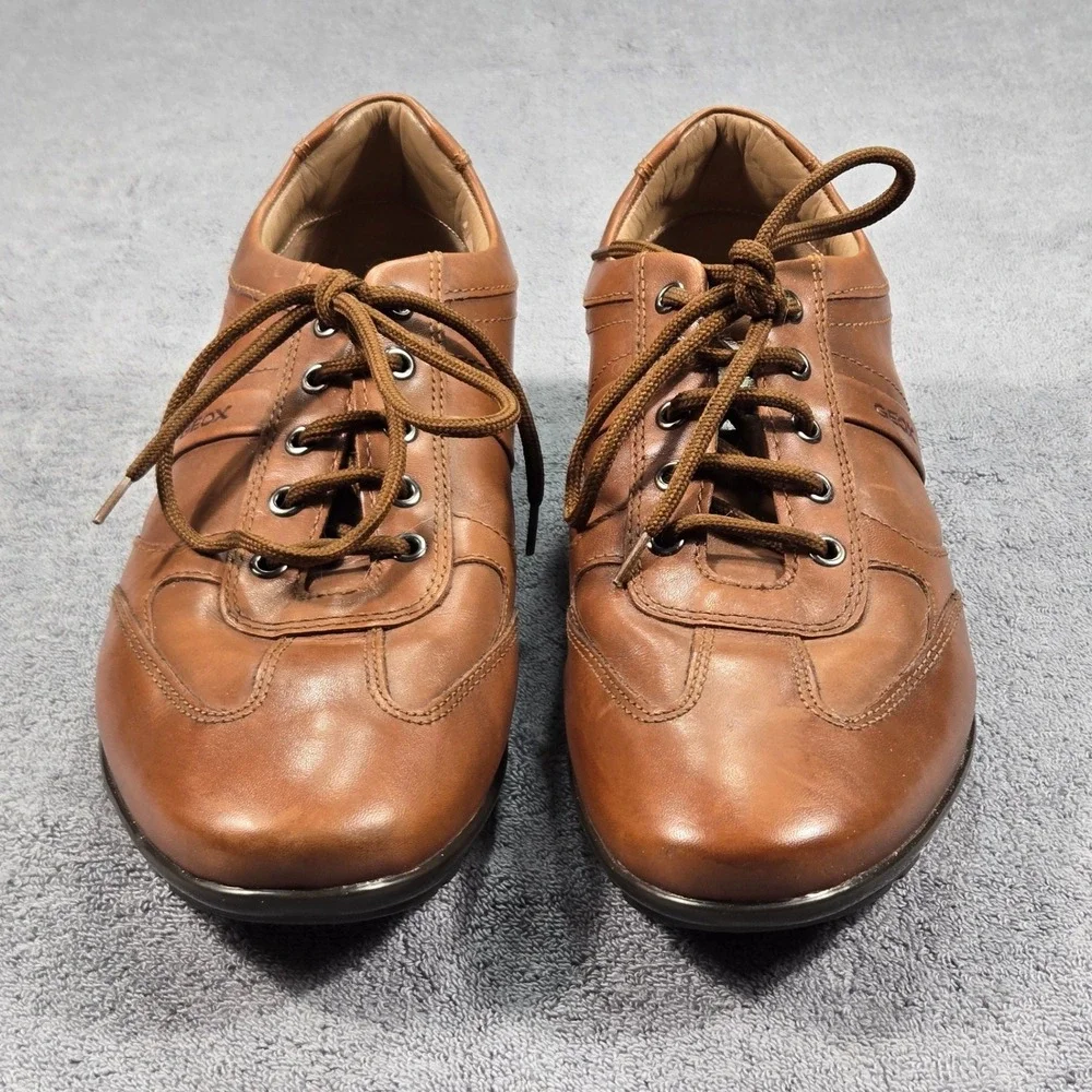 Geox Respira Men's Size 12 Brown Leather Casual Fashion Sneakers U32A5C EU 45 - Picture 4 of 11